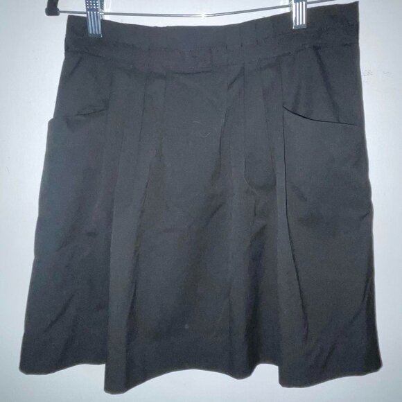 Gap Stretch Black Ruched Ribbon-Trimmed Waist Skirt with Pockets Size 4 - Picture 1 of 10
